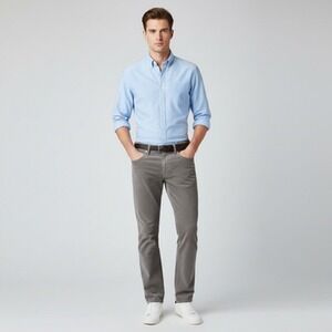 J Crew Pants 30T Men Gray Corduroy Mid Rise Regular Fit New with Tags